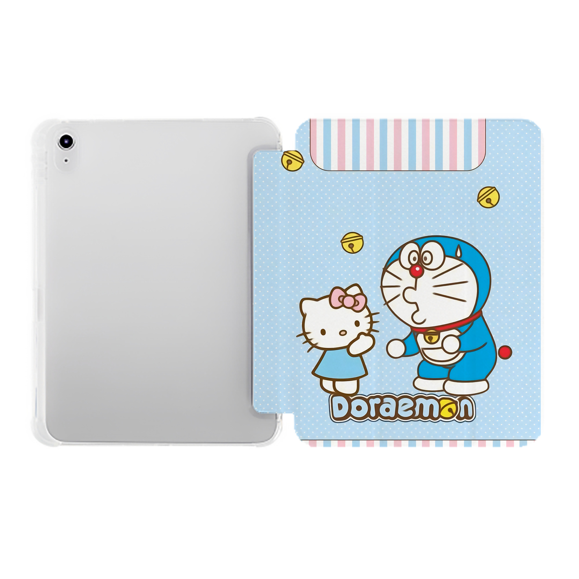 （画像用） ドラえもん Doraemon IPad ケース ペン収納付き 三つ折りスタンド PUレザー×シリコン 対応機種9.5/10.5/10.9インチ